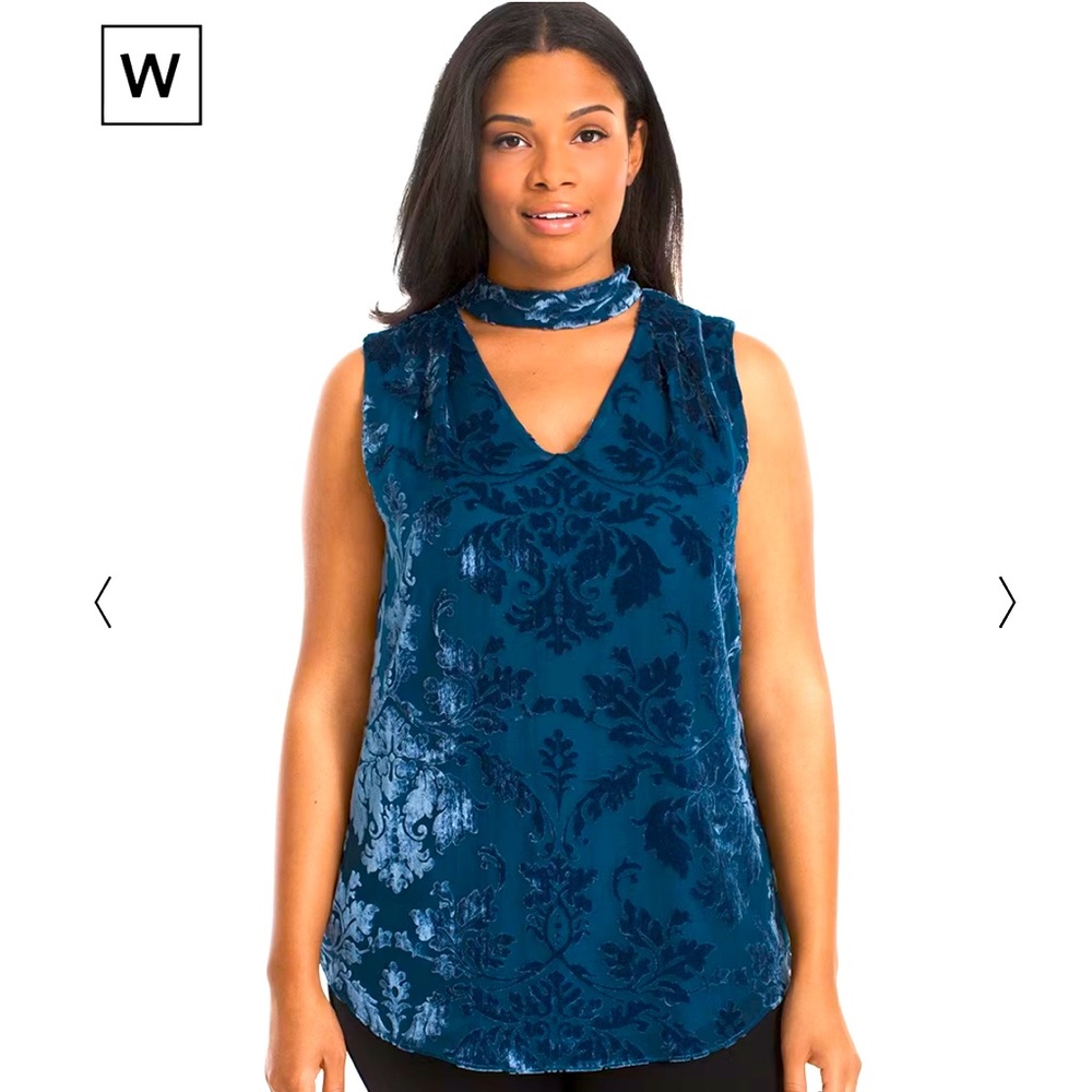 NWOT White House Black Market Salma Velvet Burnout Shell M Petite Size Sold Out - Picture 2 of 15